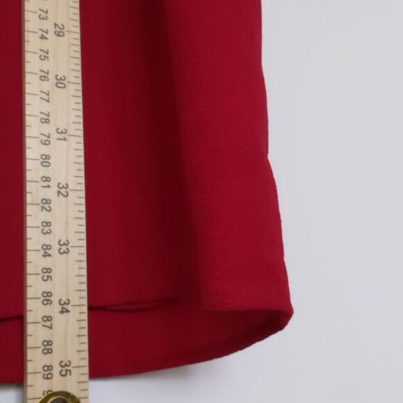 NEW Women's Charles Henry Red V-Neck Ruffled Sleeve Holiday Christmas Dress M - Picture 6 of 8